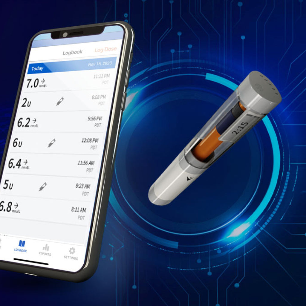 VIVI Cap Multi-Model + VIVI Smart Cover insulin dose tracker (delivery in Aug) + Cell phone app insulin logbook (delivery in Aug)